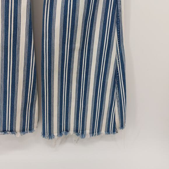 Free People Jolene Striped Blue White Bell Bottom Flared 27 - Picture 8 of 14